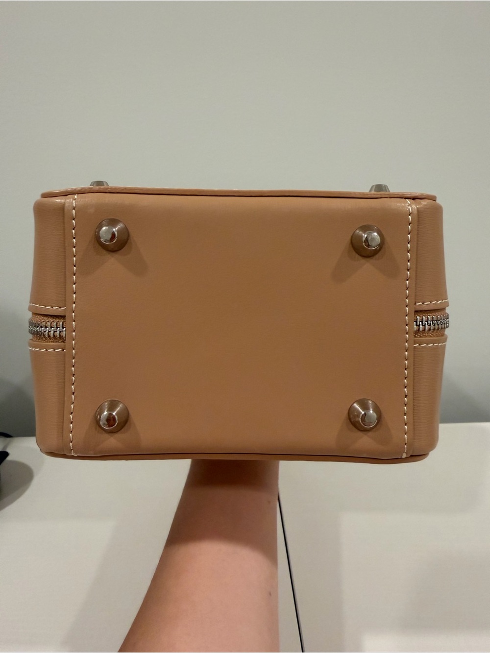 Sequoia Tan Leather Ring-Handle Mini Box Bag - Picture 3 of 6